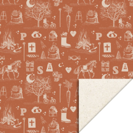 Inpakpapier rol Sint Vintage cognac