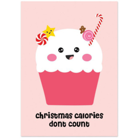 Kerstkaart Cupcake christmas calories