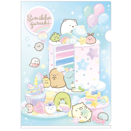 A4 file folder Sumikkogurashi Pastel Rainbow Party