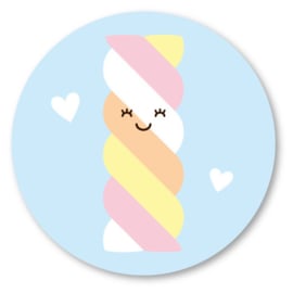 5 round stickers | twister marshmallow
