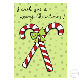 Christmas card Candy Canes