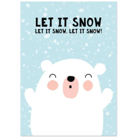 Ansichtkaart IJsbeer let it snow
