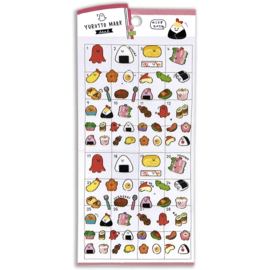 Stickers Yurutti Mark Seal Japanese Food with Faces
