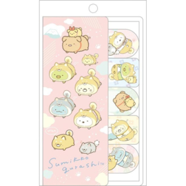 Sticky notes Sumikkogurashi playing with a Puppy | pink