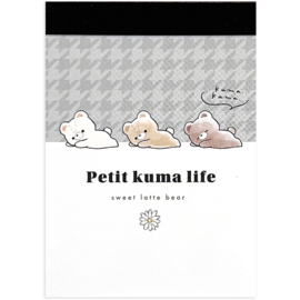 Memo pad small Petit Kuma Life | Sweet Latte Bear