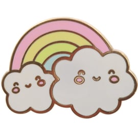 Enamel pin Kawaii Rainbow Clouds