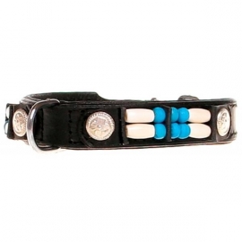 DOXTASY leren honden halsband Black Moon 15mm