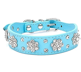 Strass halsband "Blossom" Blauw | S