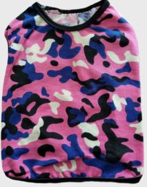 Camouflage hondenshirt roze | L,XL