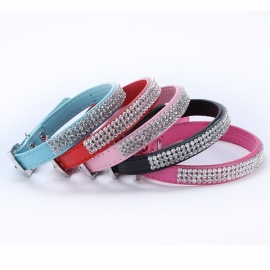 R04 - Honden halsband met strass | 20 - 27cm