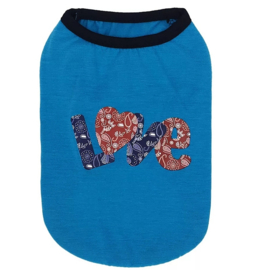 Hondenshirt "Love" blauw |  XS, S