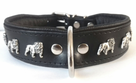 Leren halsband voor Engelse Bulldog