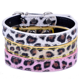 Z01- honden halsband met luipaardprint