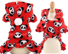 Honden Pyjama / Onesie fleece | rood | S,