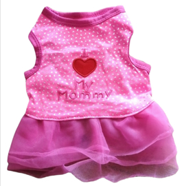 Hondenjurkje roze " mommy" | L