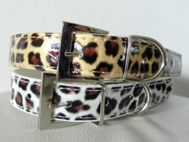 Z01 - Halsband luipaard print,  35 - 45cm