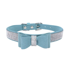 Puppy halsband met strik en strass | M