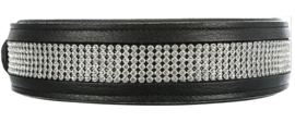 Leren hondenhalsband met strass 58cm