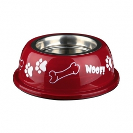 WOOF rvs honden voerbak | Rood