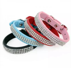 R04 - Honden halsband met strass | 20 - 27cm