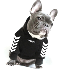 Hondentrui "WOOF " zwart | M, L