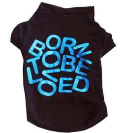 Hondenshirt "Born to be loved" zwart | XS