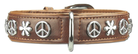 Honden halsband artleather "peace"