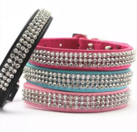 R04 - Honden halsband met strass | 20 - 27cm