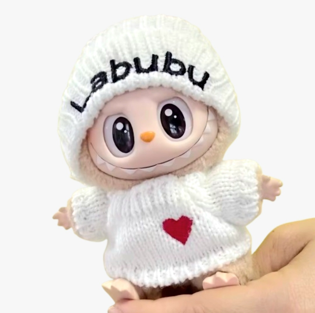 Kleding Labubu wit "Love Labubu"