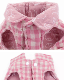 Pink plaid, honden bodywarmer | M, XL, XXL