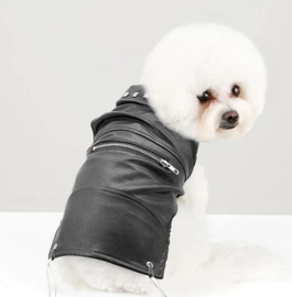 Leer-look honden jack regenjas | zwart | XS,M,L