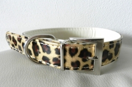 Z01 - Halsband luipaard print,  35 - 45cm
