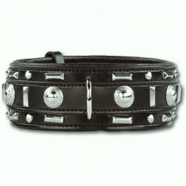 DOXTASY brede leren halsband Glorious | Zwart