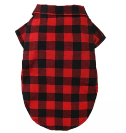 Overhemd hond geruit | Rood | S,M,L,XL,XXL