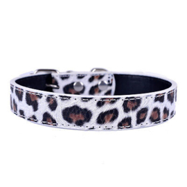 Z01- honden halsband met luipaardprint