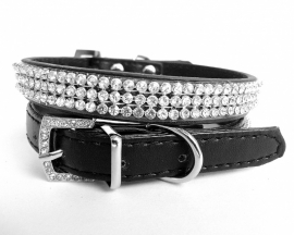 R04 - Honden halsband met strass | 20 - 27cm