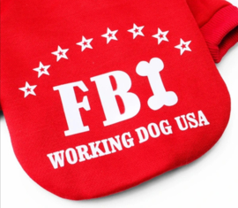 Hondentrui / hoodie "FBI" | Rood | M, L