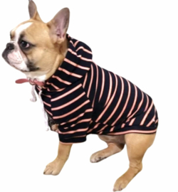 Honden hoodie navy/roze ,XL