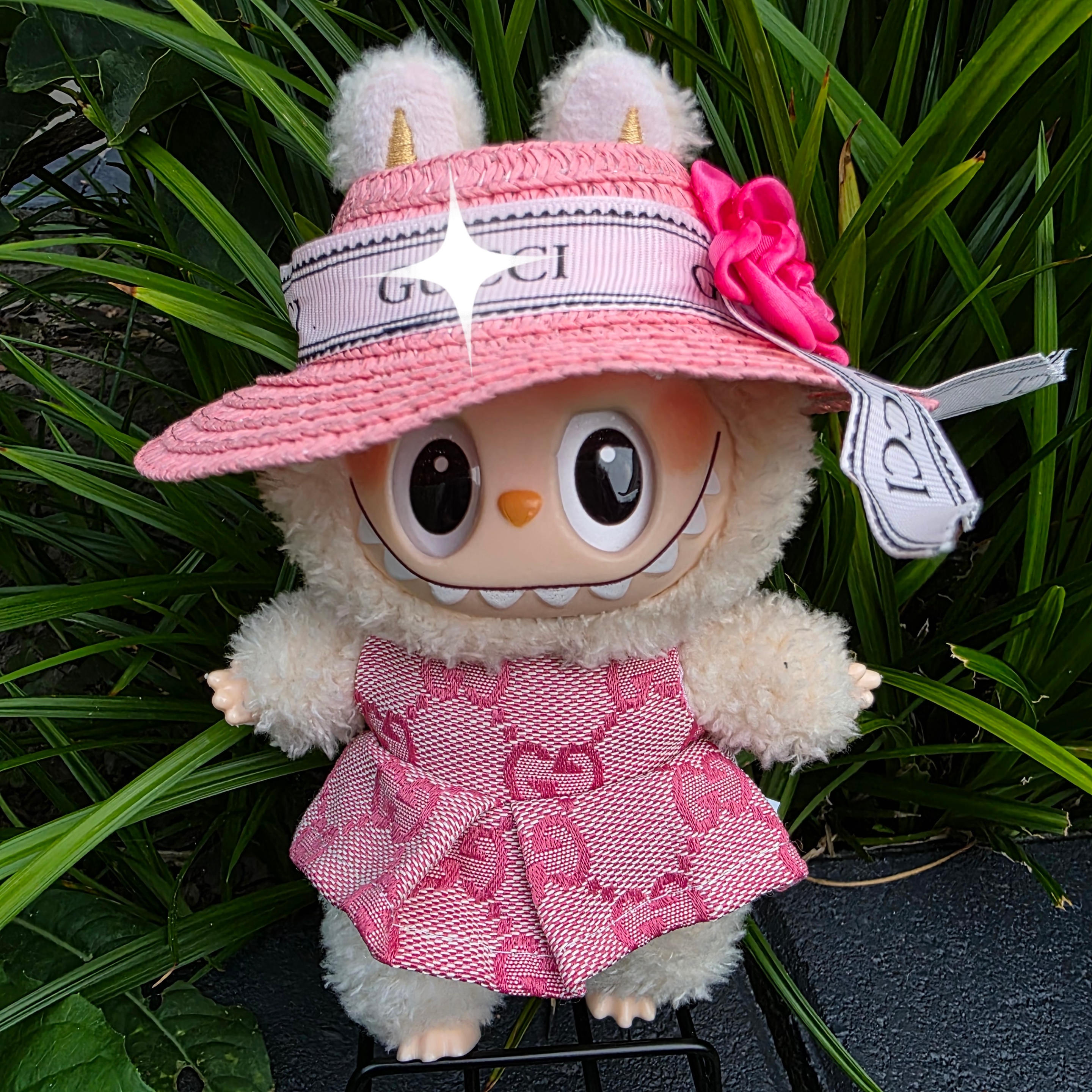 Labubu kleding set, kleren, exclusieve Labubu outfit roze