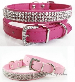 R04 - Honden halsband met strass | 20 - 27cm