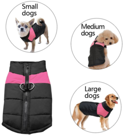 Mouwloze hondenjas / bodywarmer | Zwart / roze |  L, 4XL,5Xl