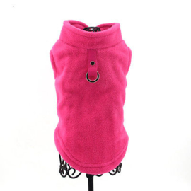 Mouwloze hondentrui, fleece | roze | XL