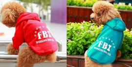 Hondentrui / hoodie "FBI" | Rood | M, L