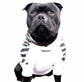 Hondentrui "WOOF " wit | XS, L