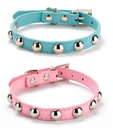 hb112 - halsband met studs | roze