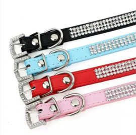 R04 - Honden halsband met strass | 20 - 27cm