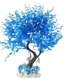 Aquarium kunstboompje blauw 27cm