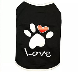 Hondenshirt "Love Paw" zwart | XS