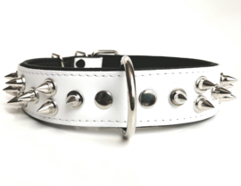 Halsband hond "SPOILED SPIKES" Wit | 55cm