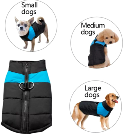 Mouwloze hondenjas / bodywarmer | Zwart / blauw | S,L,XL,XXL,4XL,5XL